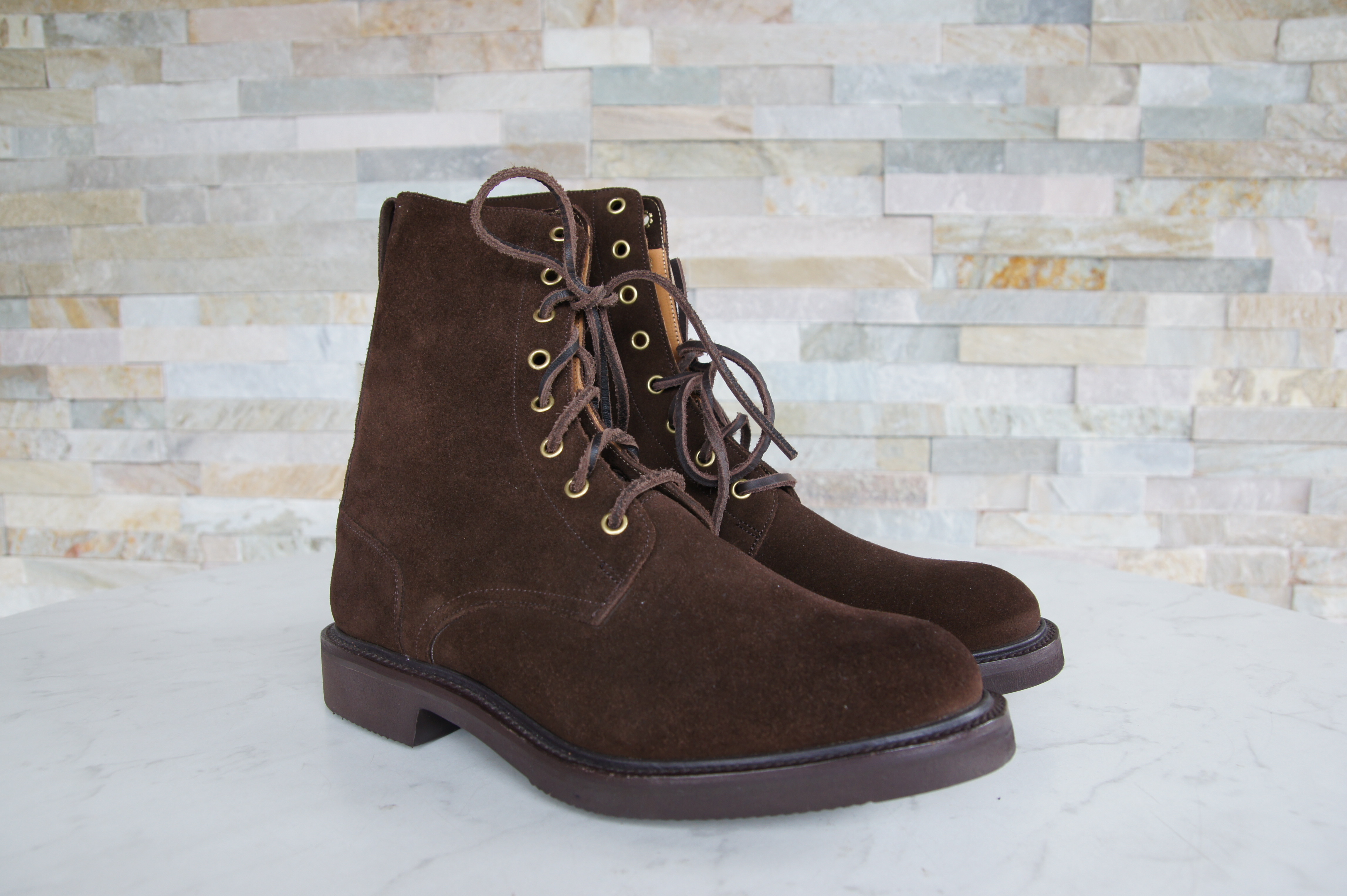 Tricker's ankle boots lace-up suede Brad chocolate