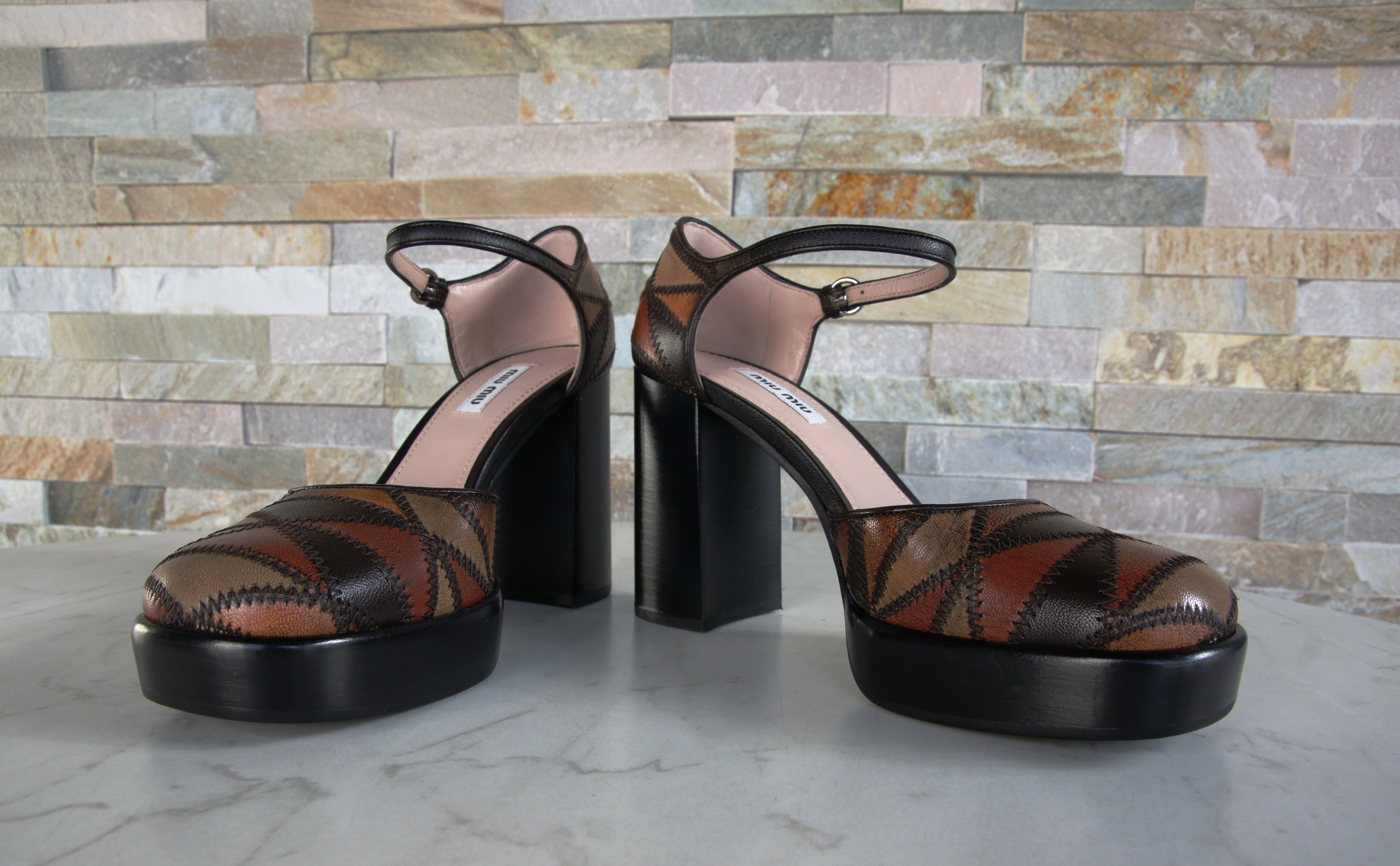 MIU MIU platform shoes pumps high heels patch