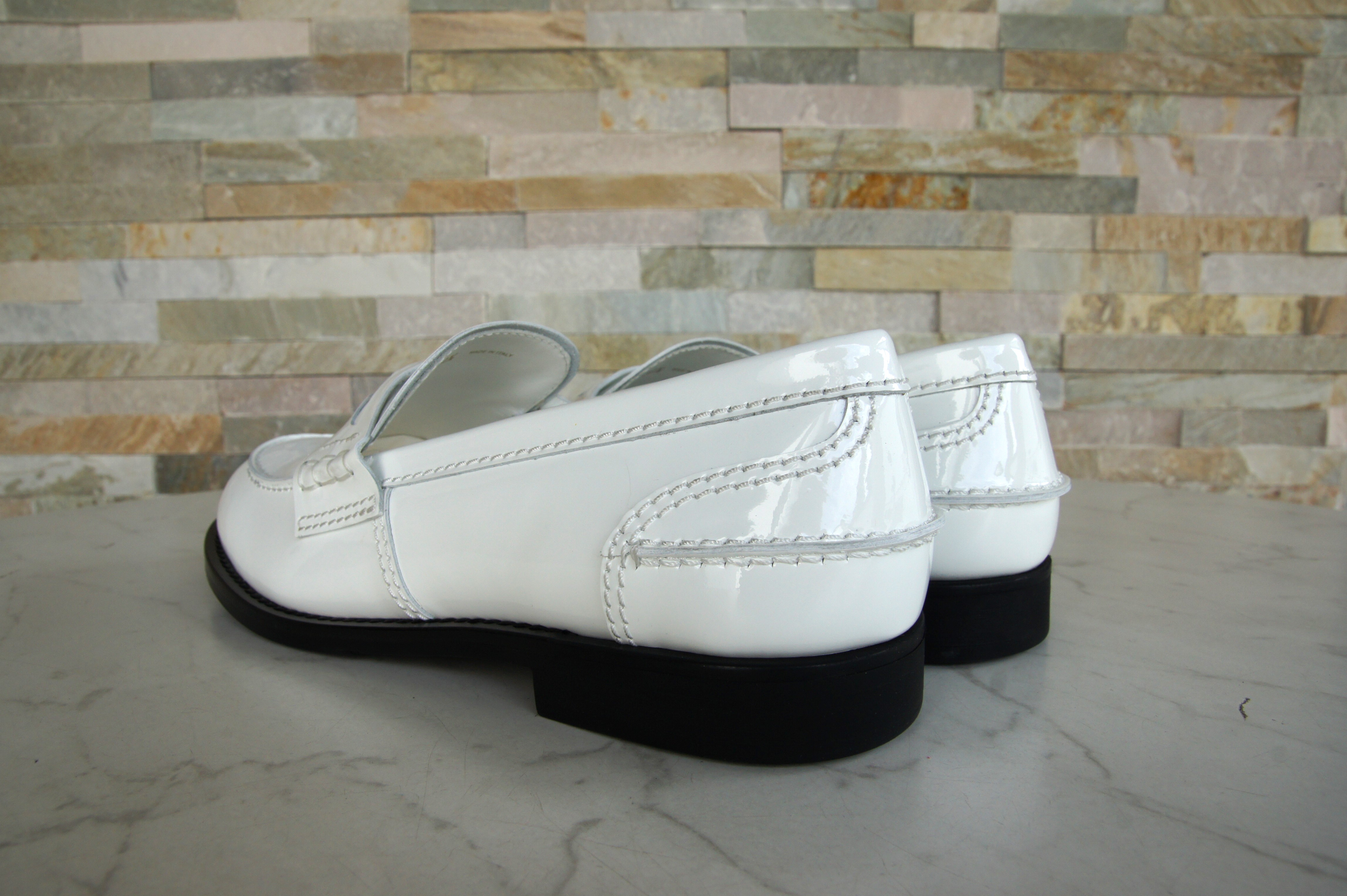 MIU MIU Slipper Mokassins Halbschuhe weiss