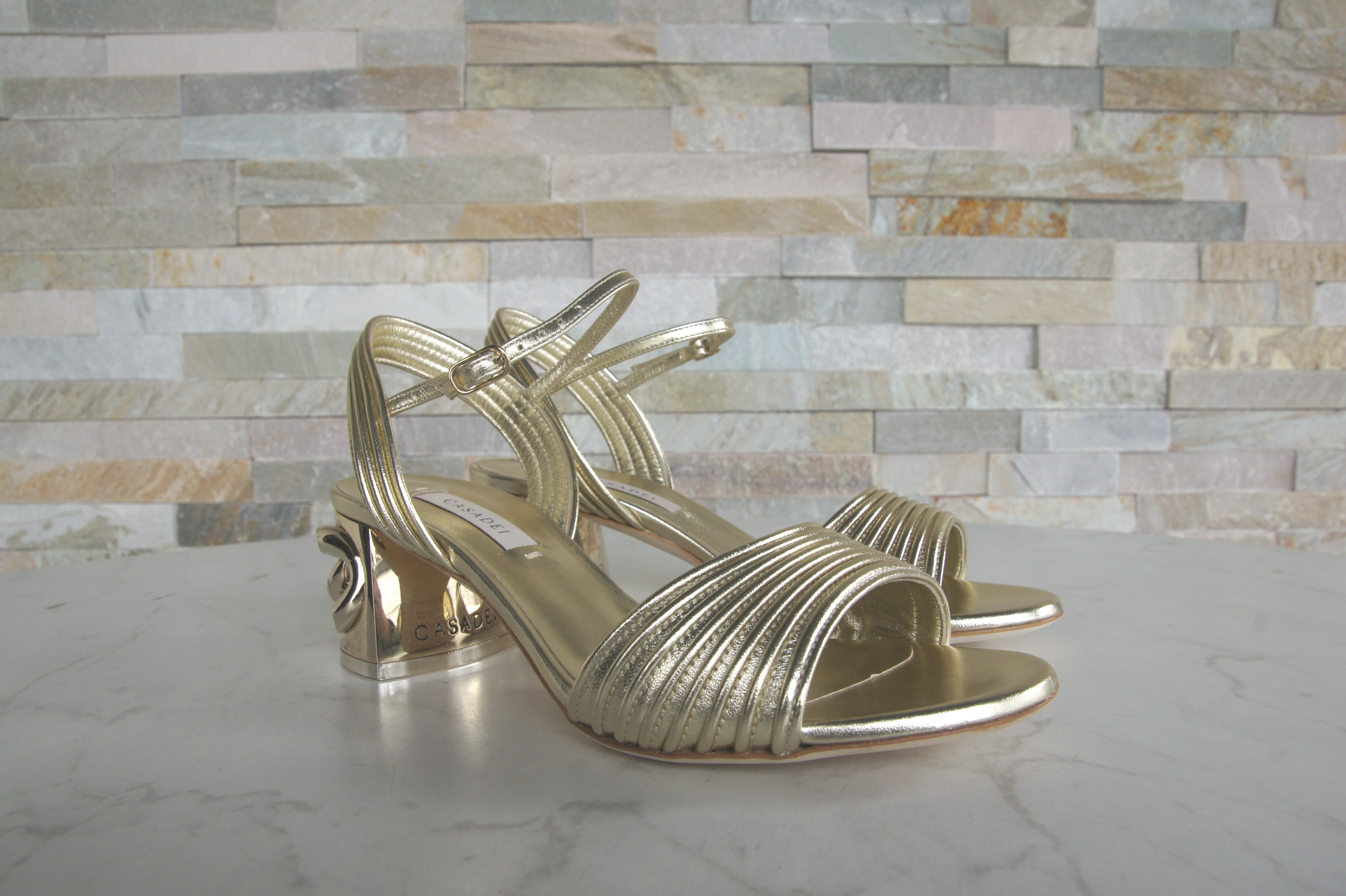Casadei Sandaletten Sandalen Kette palladium metallic