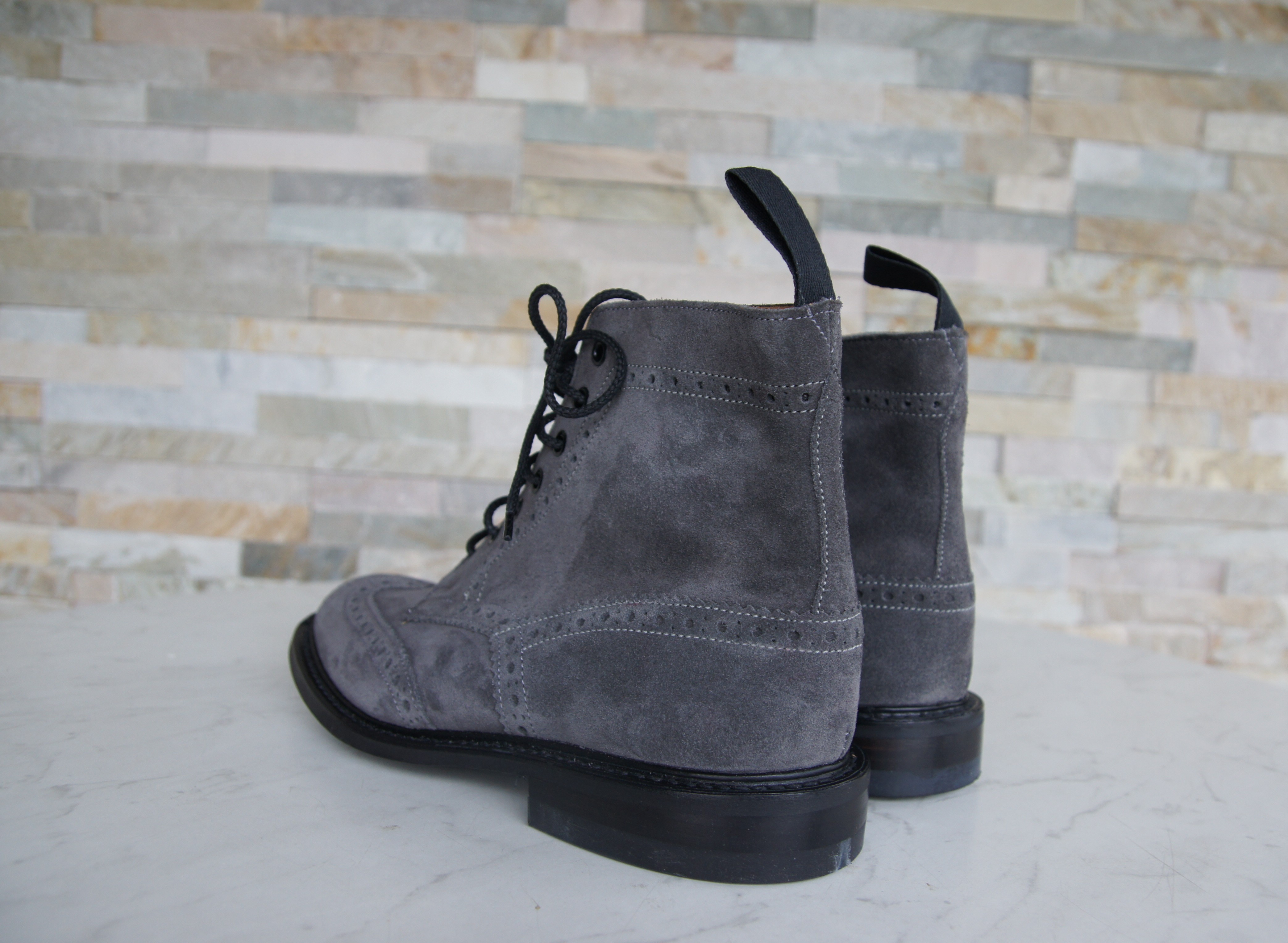 Tricker's ankle boots lace-up shoes  Stow suede smoke grey