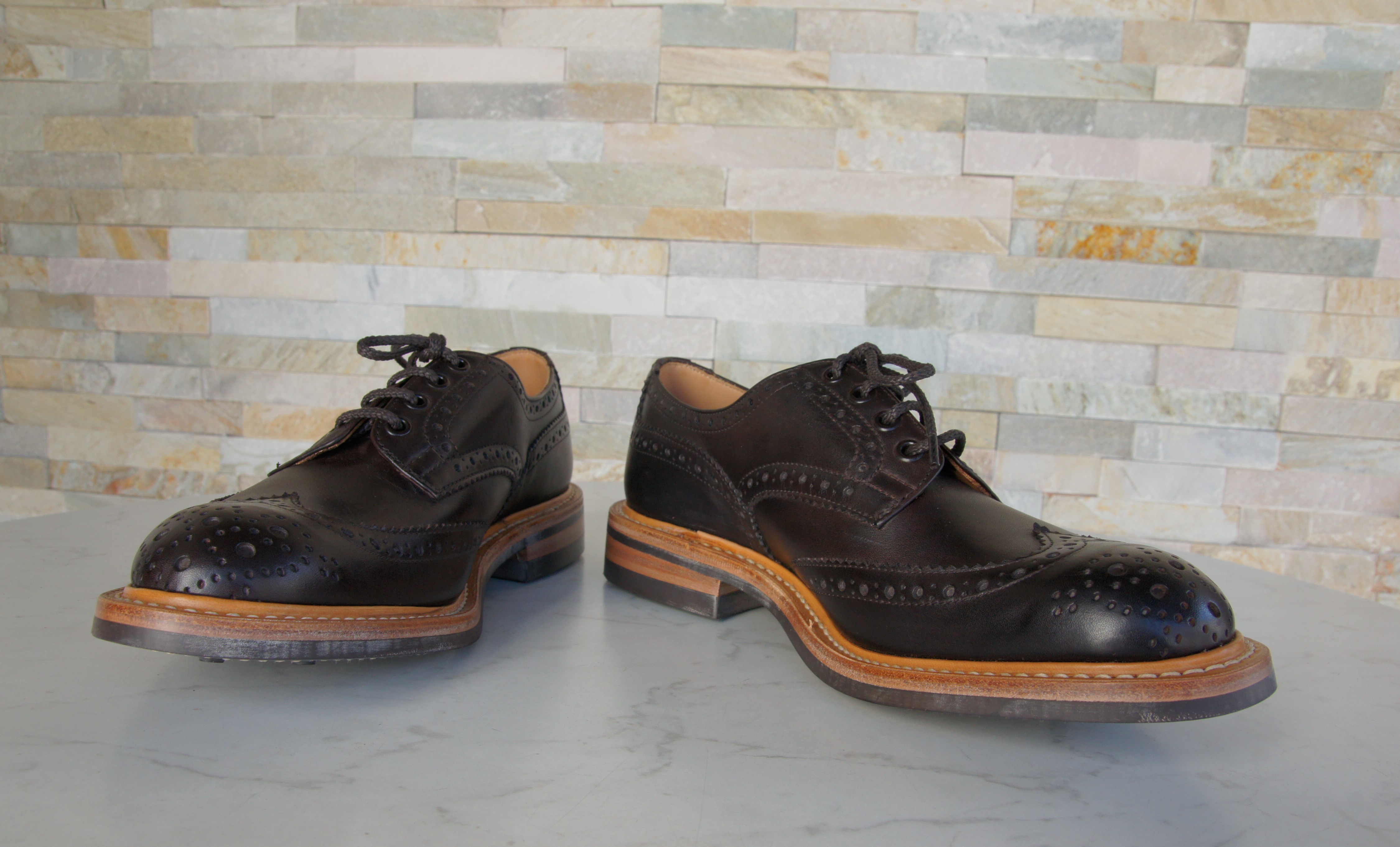 Tricker's Schnürschuhe Halbschuhe Budapester Bourton dunkelbraun