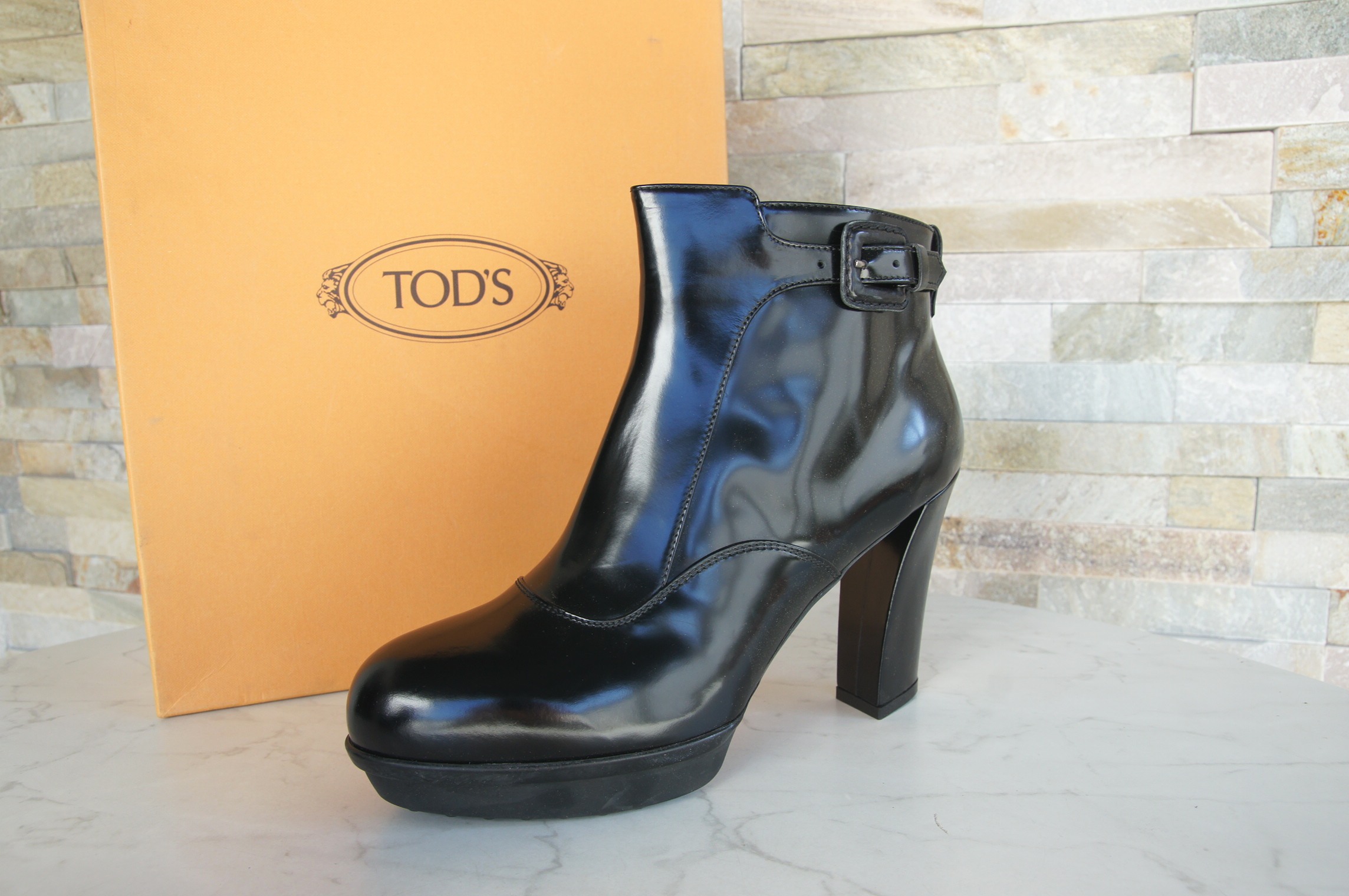Tod's Plateau Stiefeletten Heels schwarz 