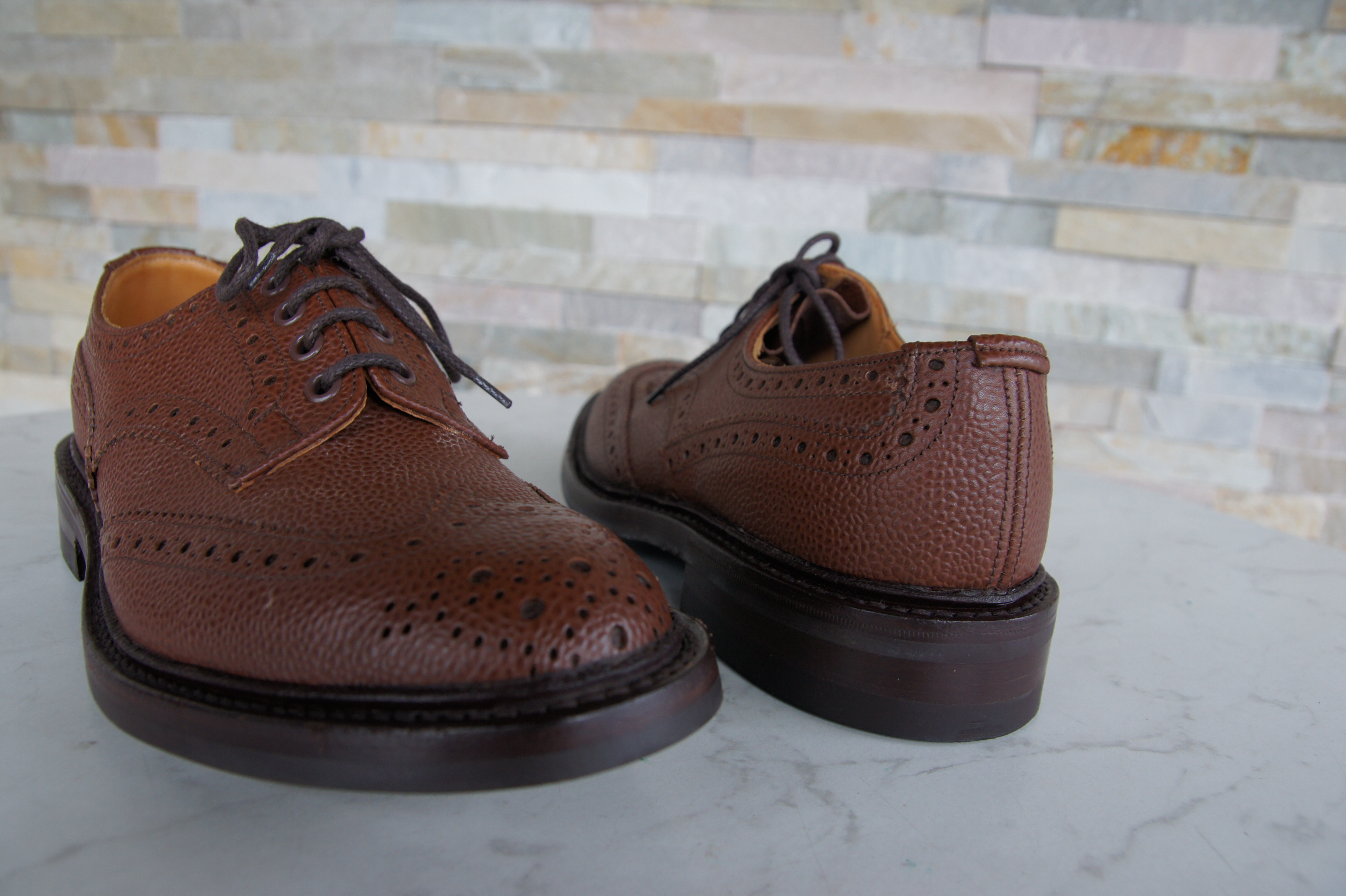Tricker's Schnürschuhe Halbschuhe Budapester Bourton braun