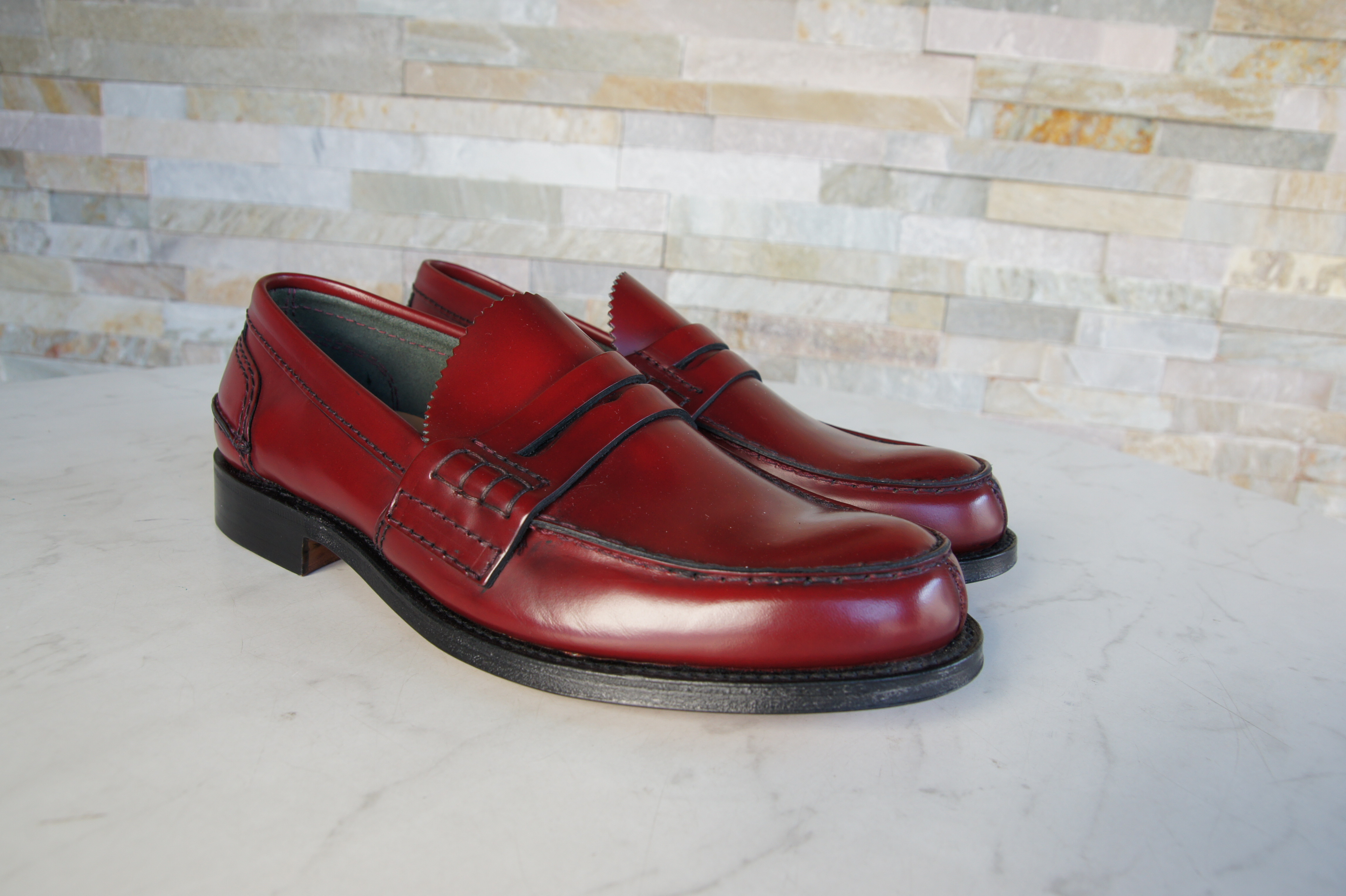Church's loafers slipper business shoes Tunbridge ruby red