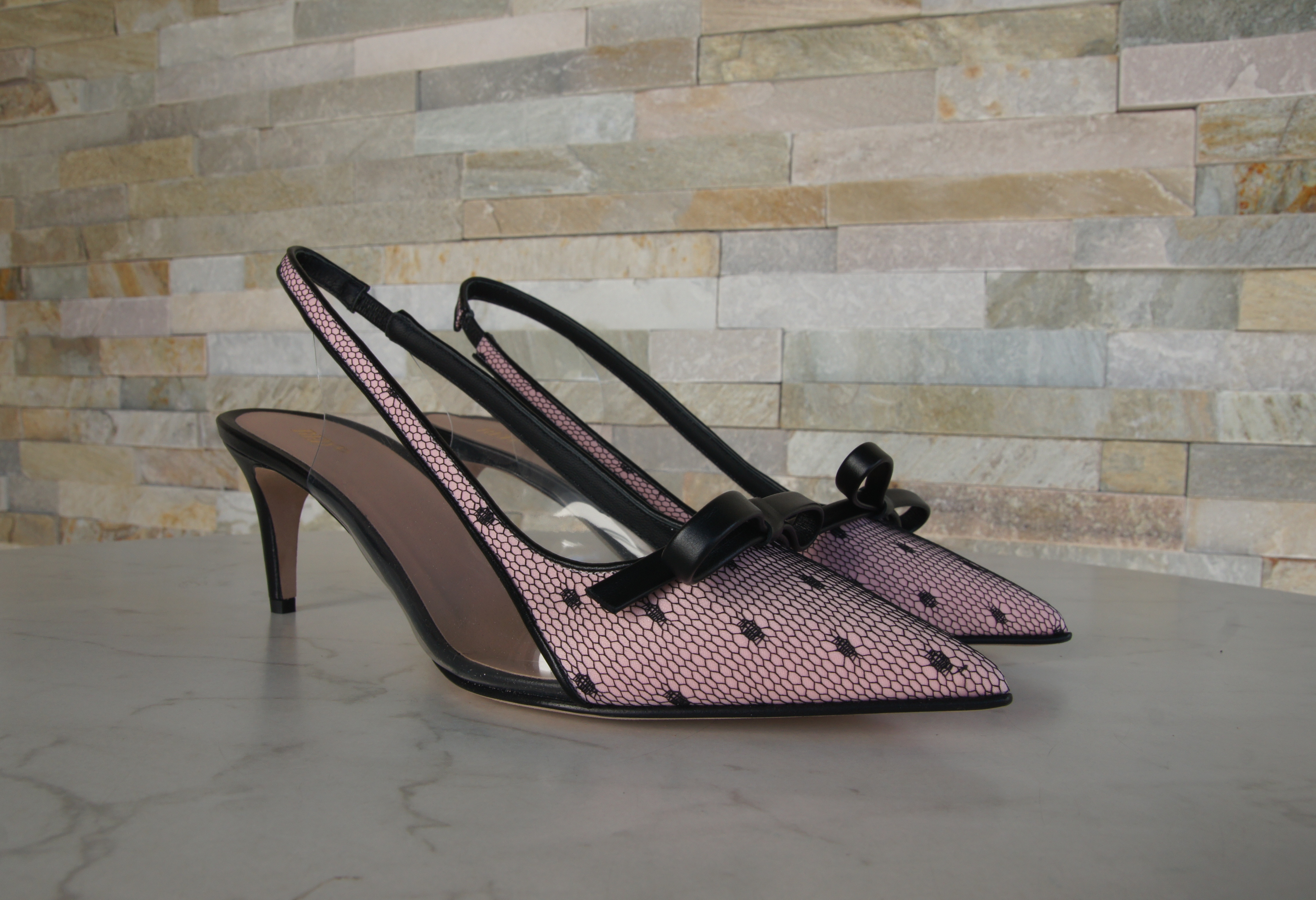 Valentino Red Slingpumps Slingbacks rosa schwarz
