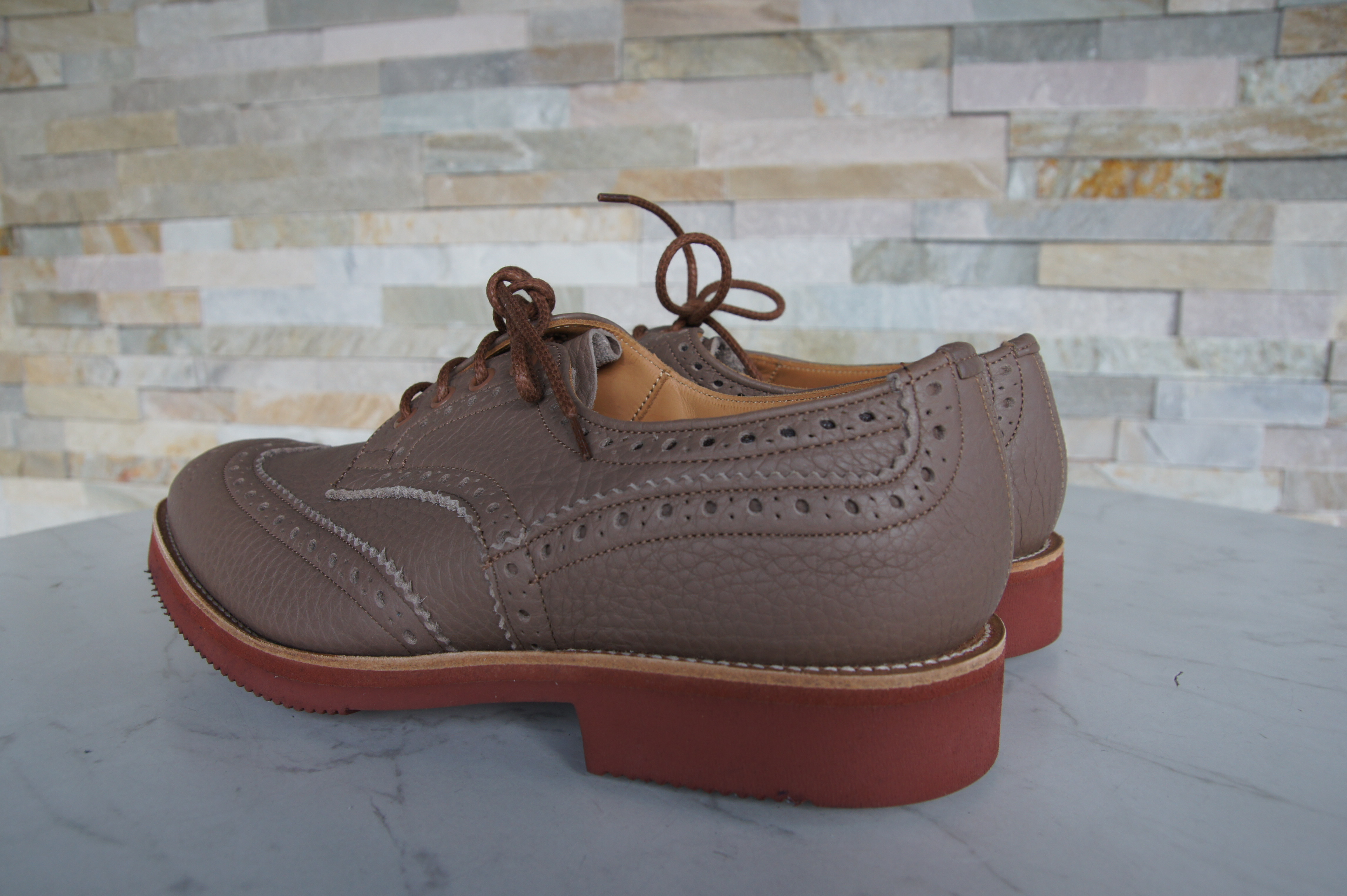 Tricker's Schnürschuhe Halbschuhe Budapester Bourton taupe