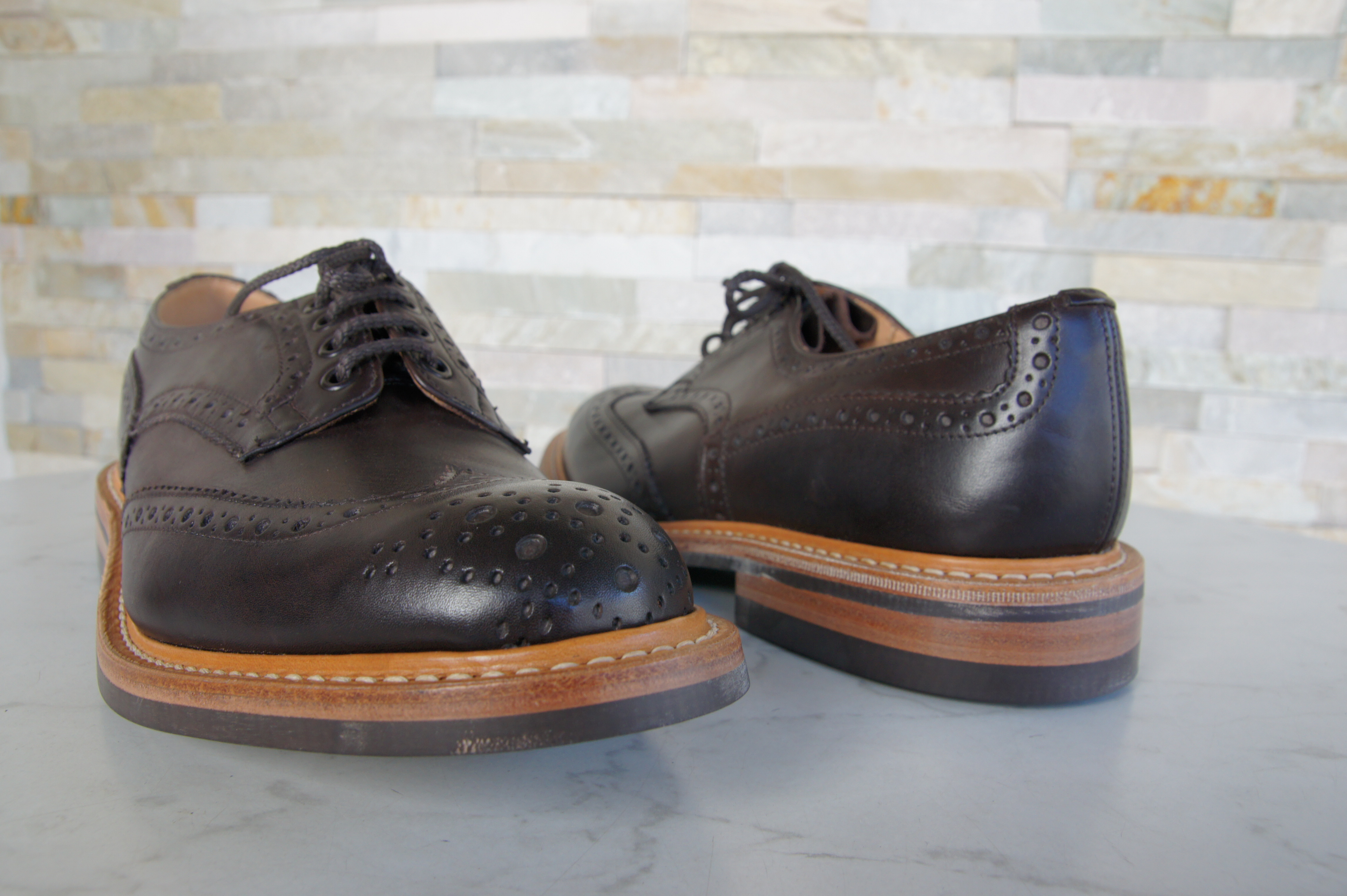 Tricker's Schnürschuhe Halbschuhe Budapester Bourton dunkelbraun