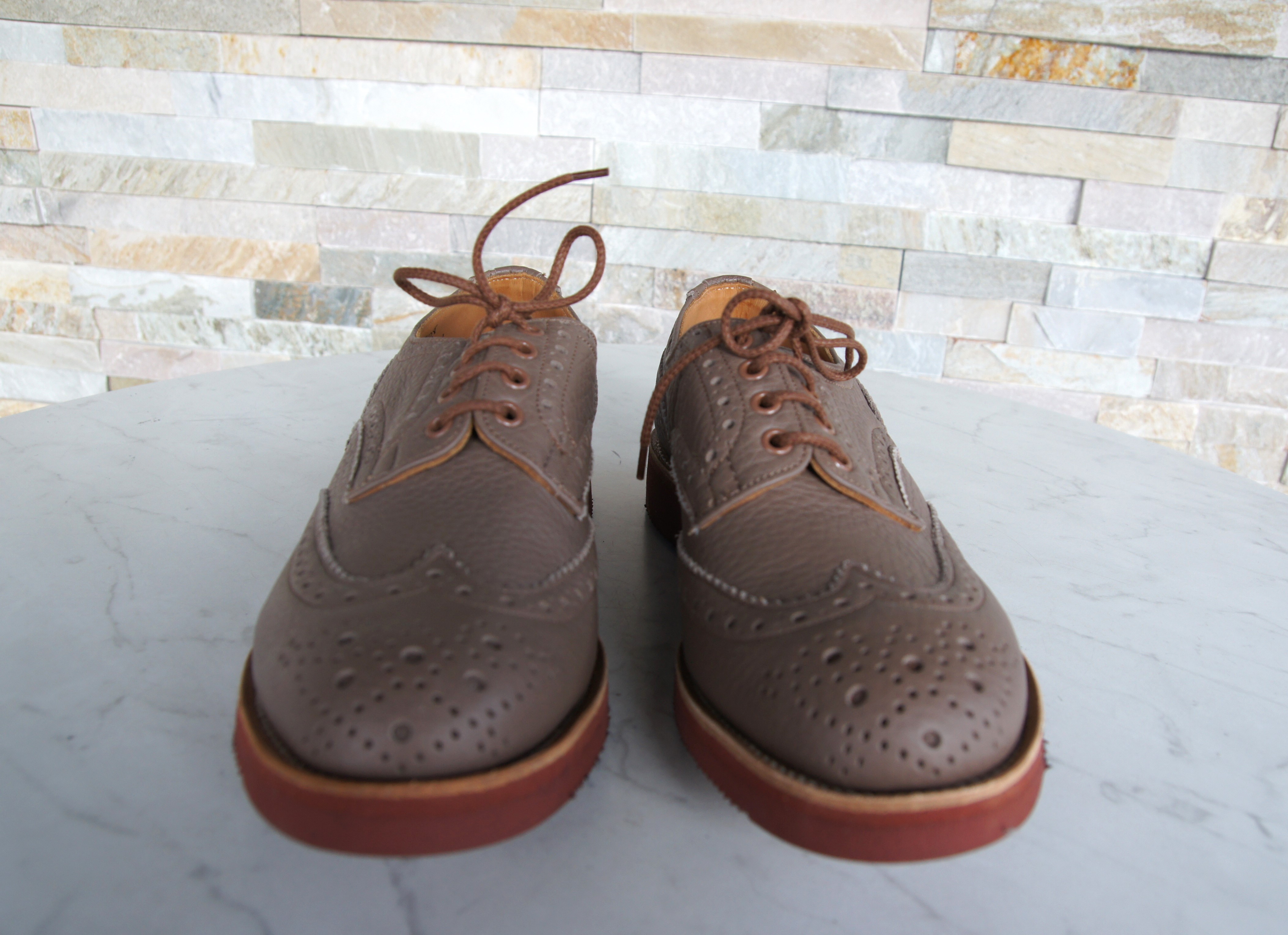 Tricker's Schnürschuhe Halbschuhe Budapester Bourton taupe