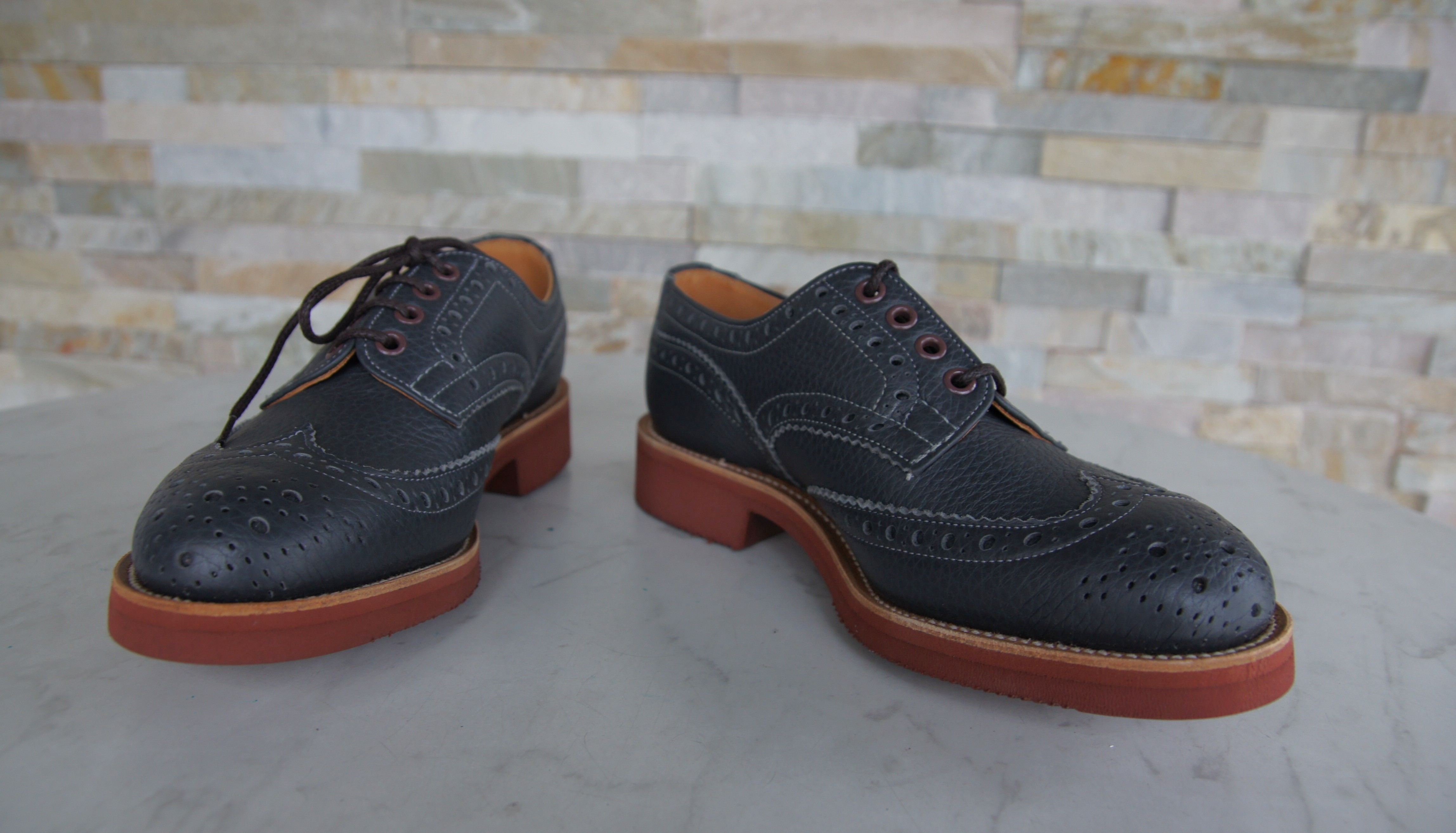 Tricker's Schnürschuhe Halbschuhe Budapester Bourton grau