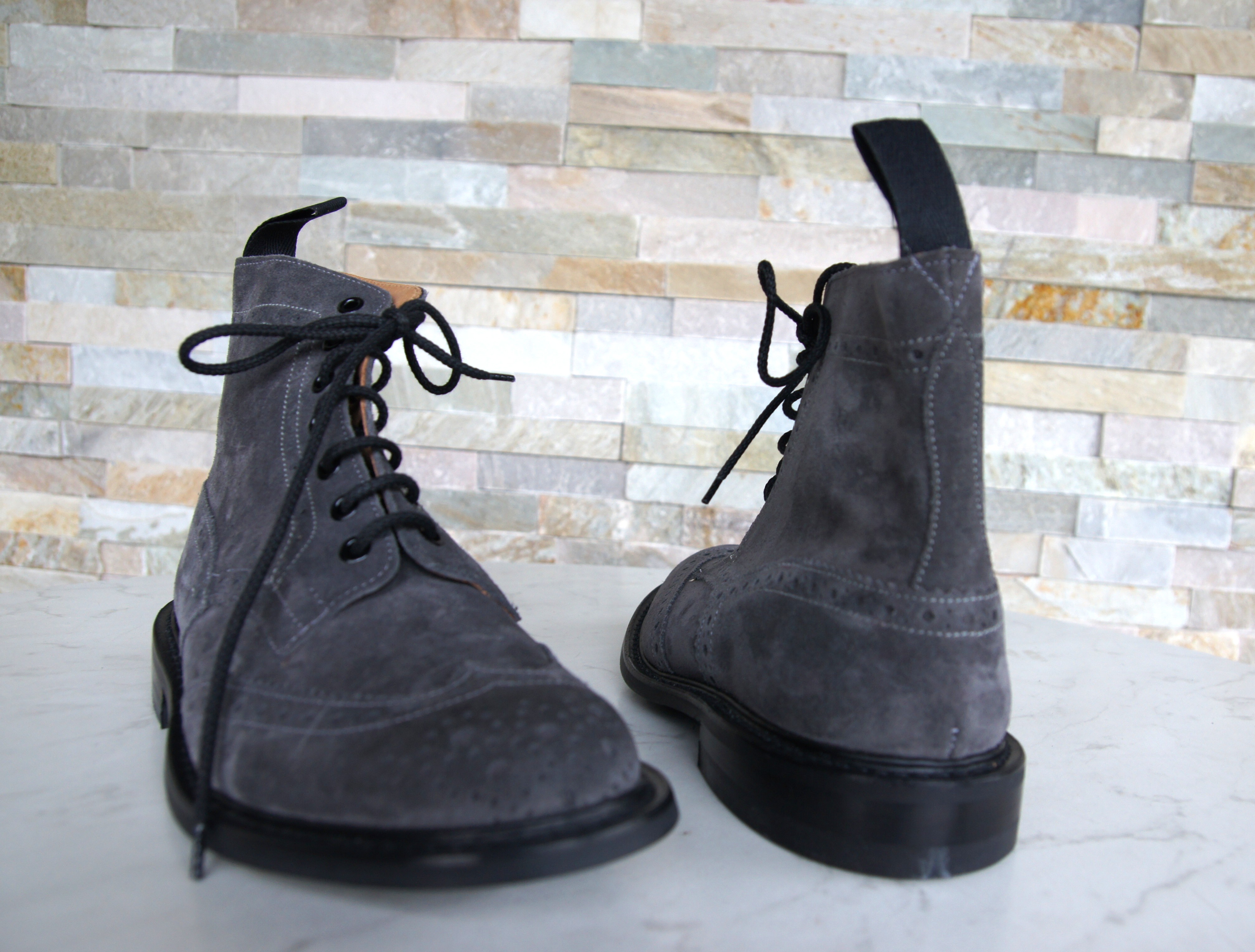 Tricker's ankle boots lace-up shoes  Stow suede smoke grey