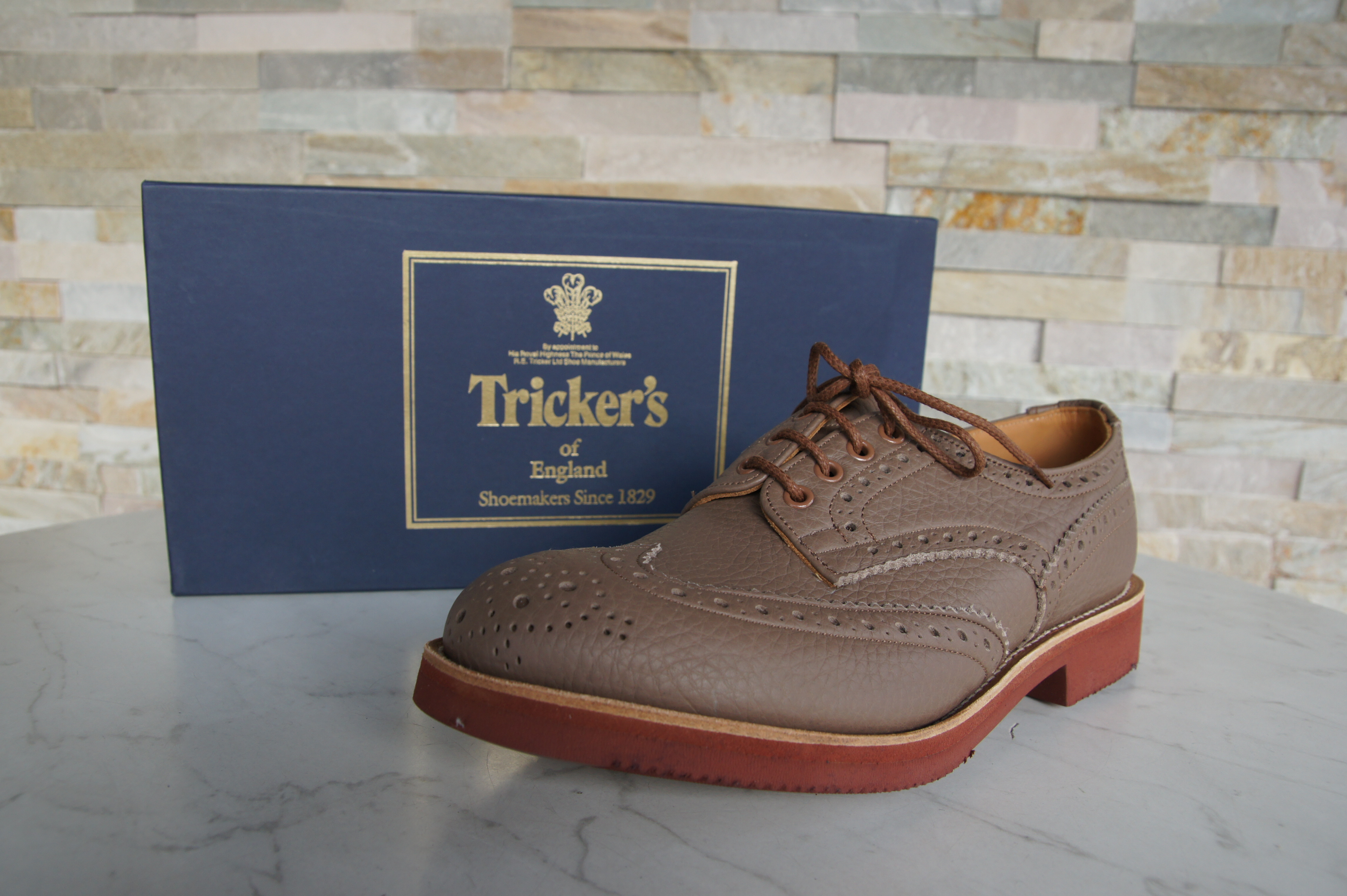 Tricker's Schnürschuhe Halbschuhe Budapester Bourton taupe