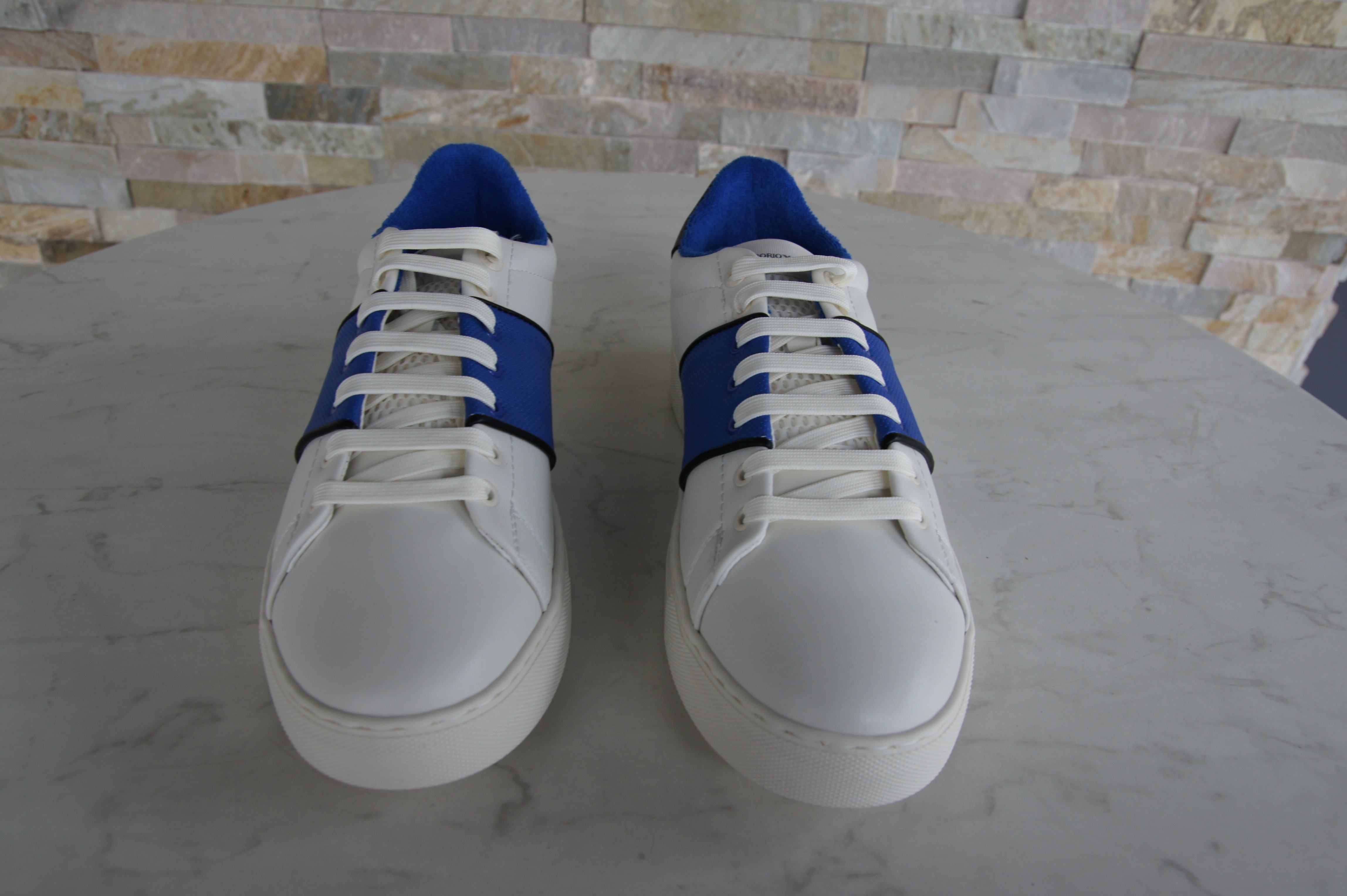 Emporio Armani sneakers lace-up shoes white + bluette