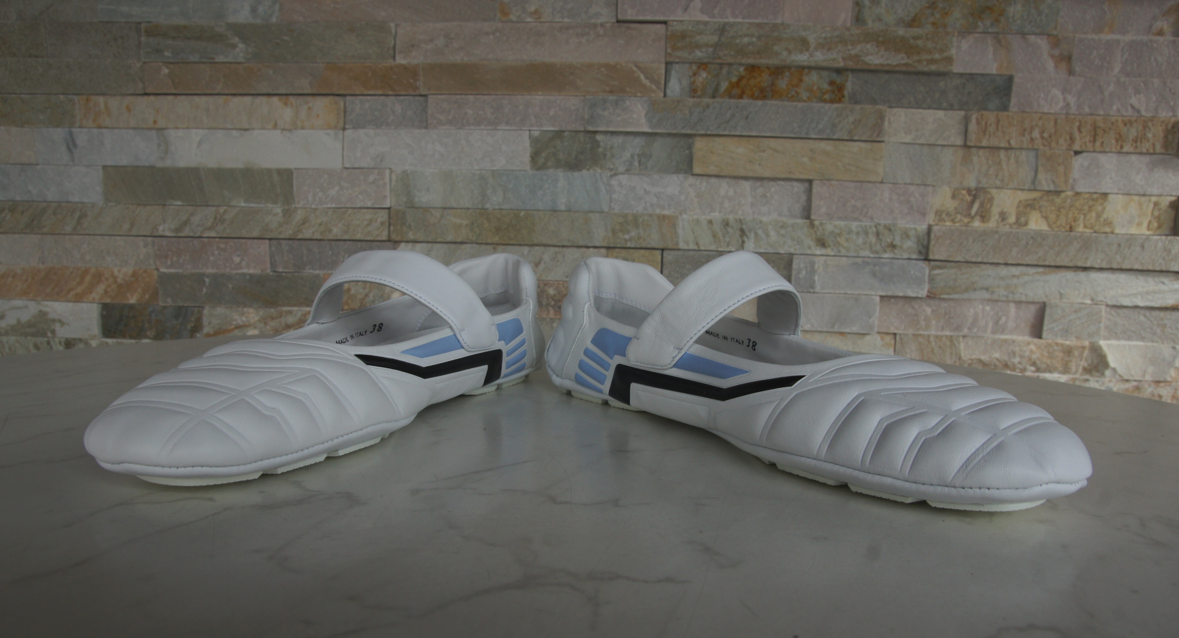 Prada Ballerinas weiss blau
