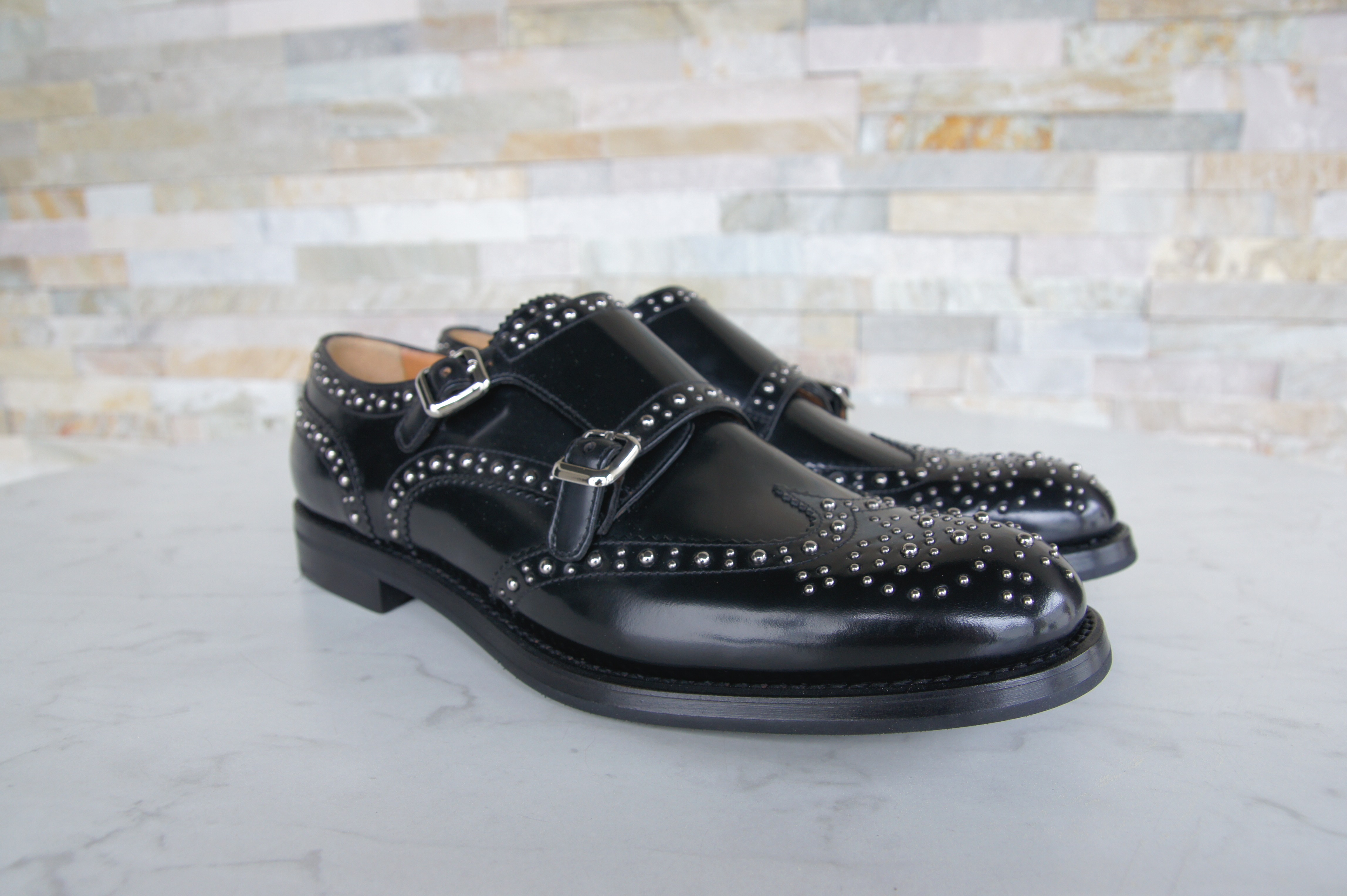 Church's Halbschuhe Slipper LANA Nieten schwarz 