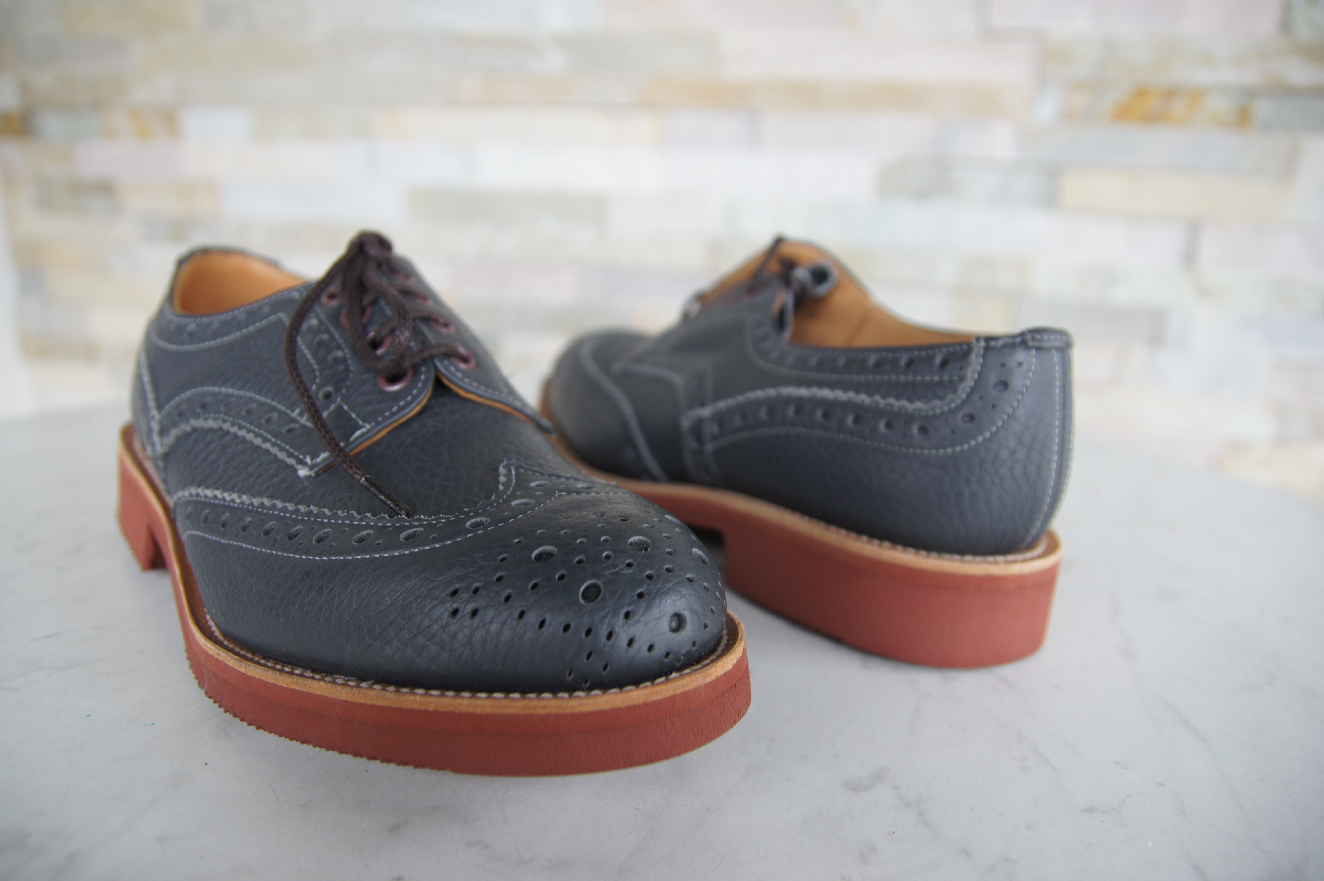 Tricker's Schnürschuhe Halbschuhe Budapester Bourton grau