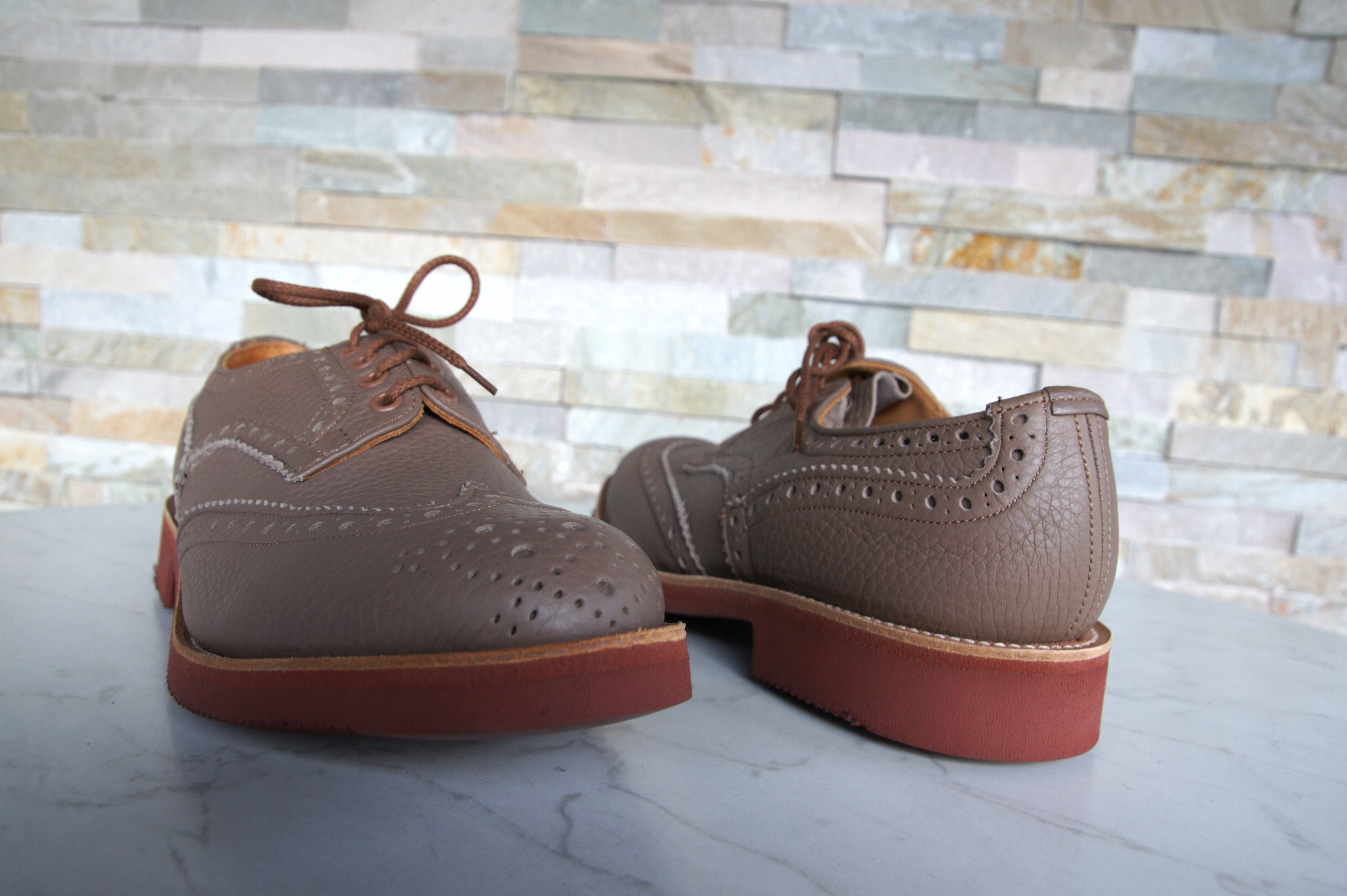 Tricker's Schnürschuhe Halbschuhe Budapester Bourton taupe
