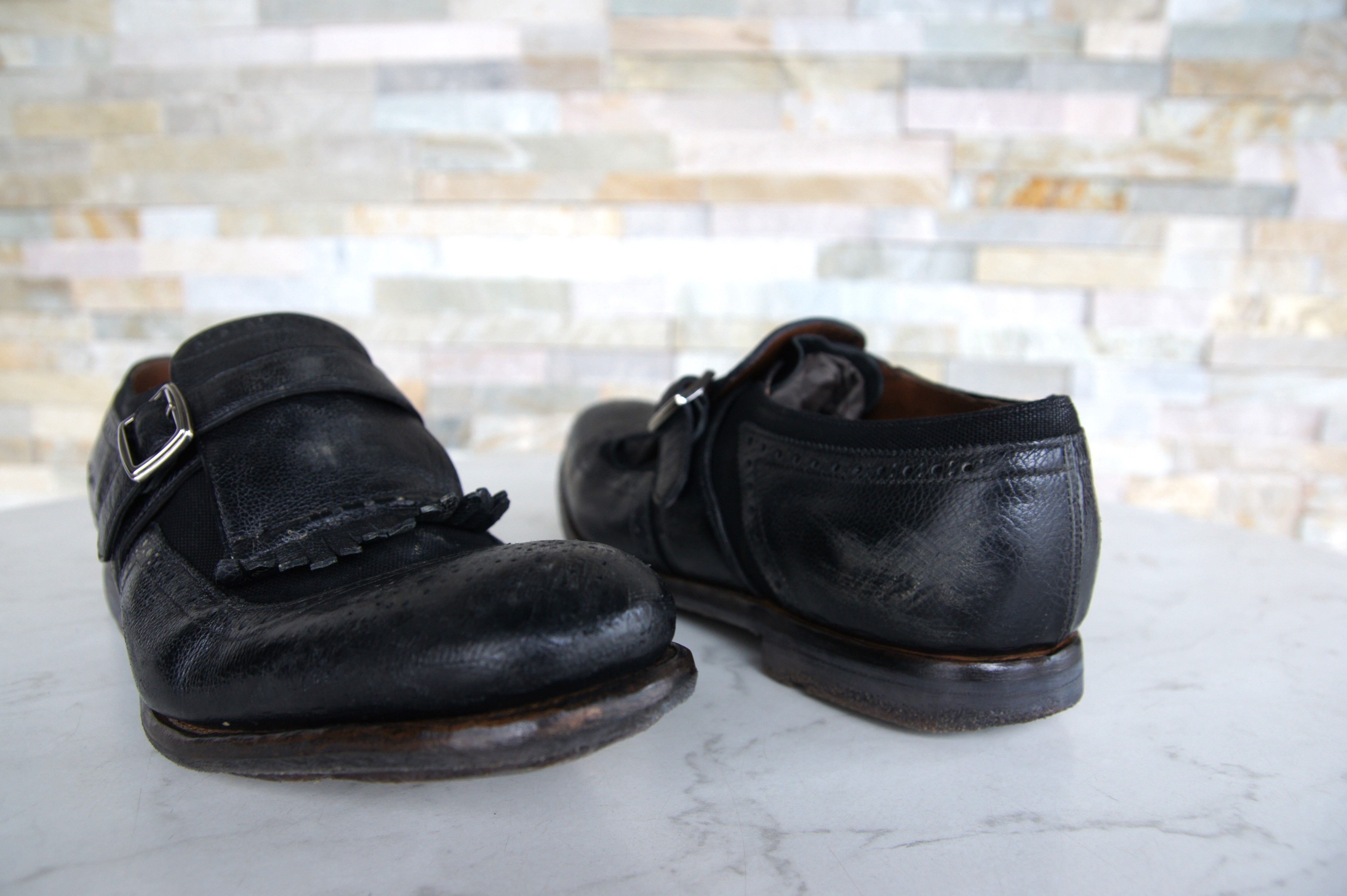 Church's monk strap loafers slipper Shanghai vintage black  