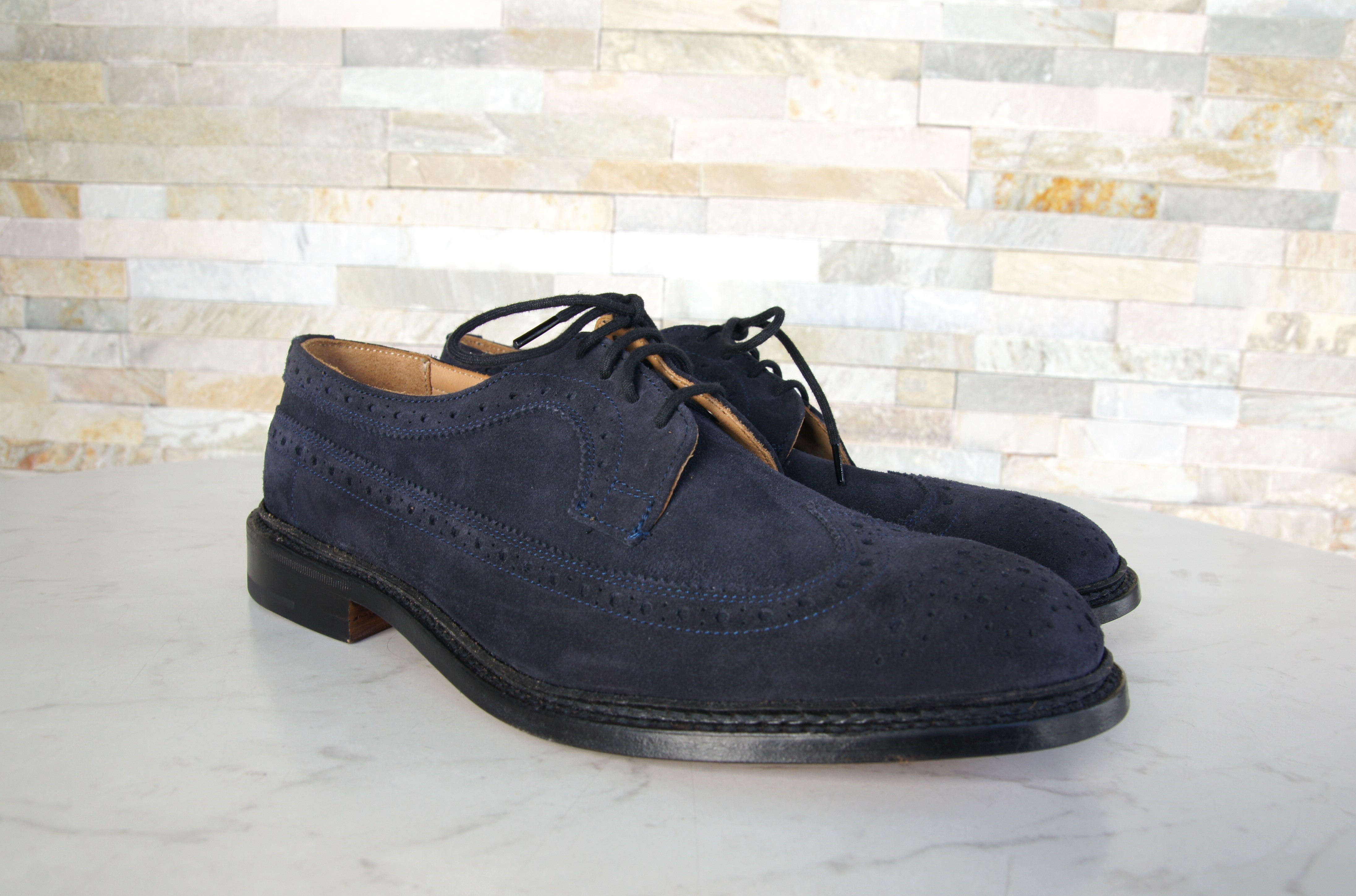 Tricker's Schnürschuhe Halbschuhe Budapester Richard navy blau