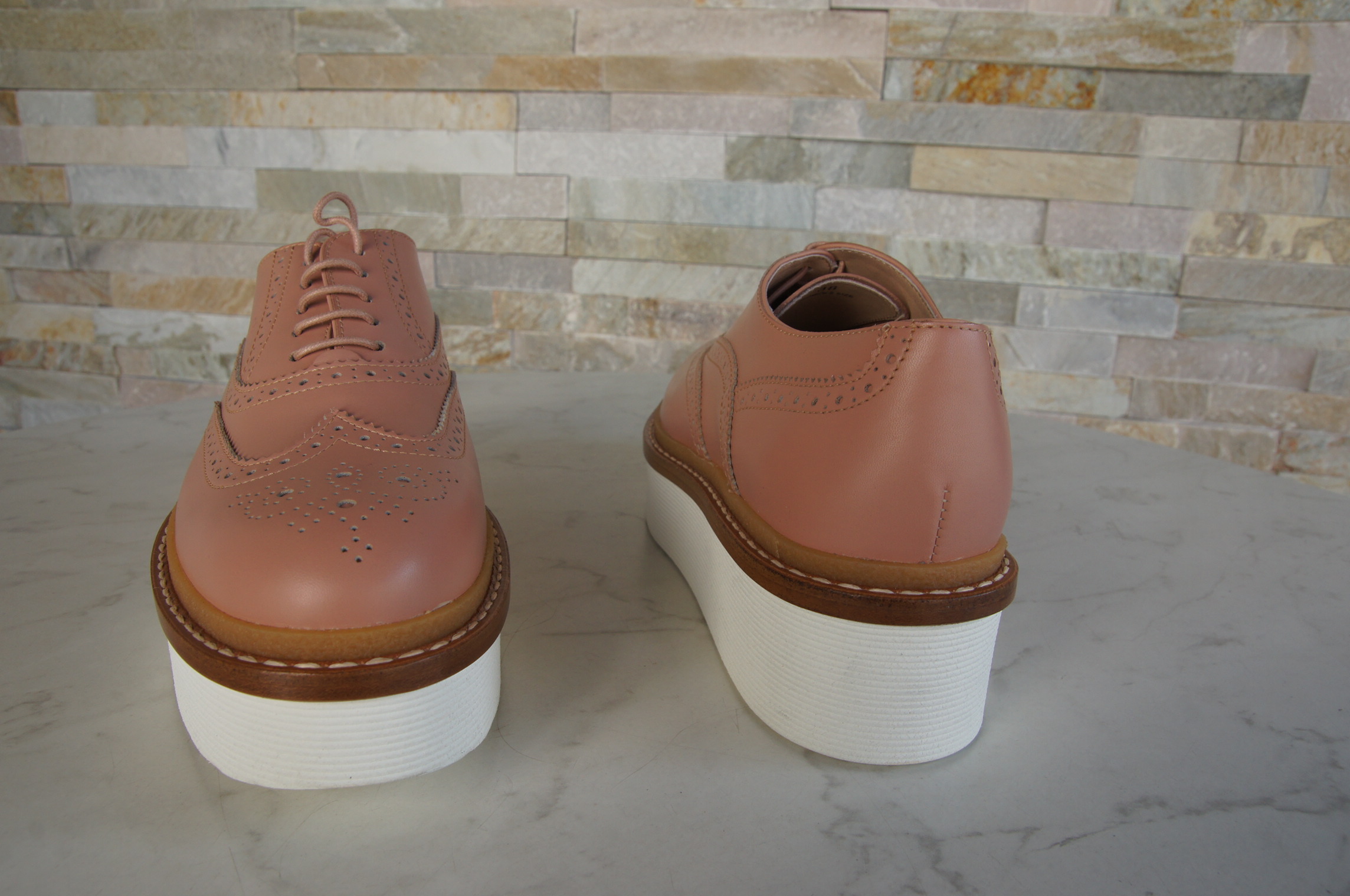 Tod's Plateau Schnürschuhe nude