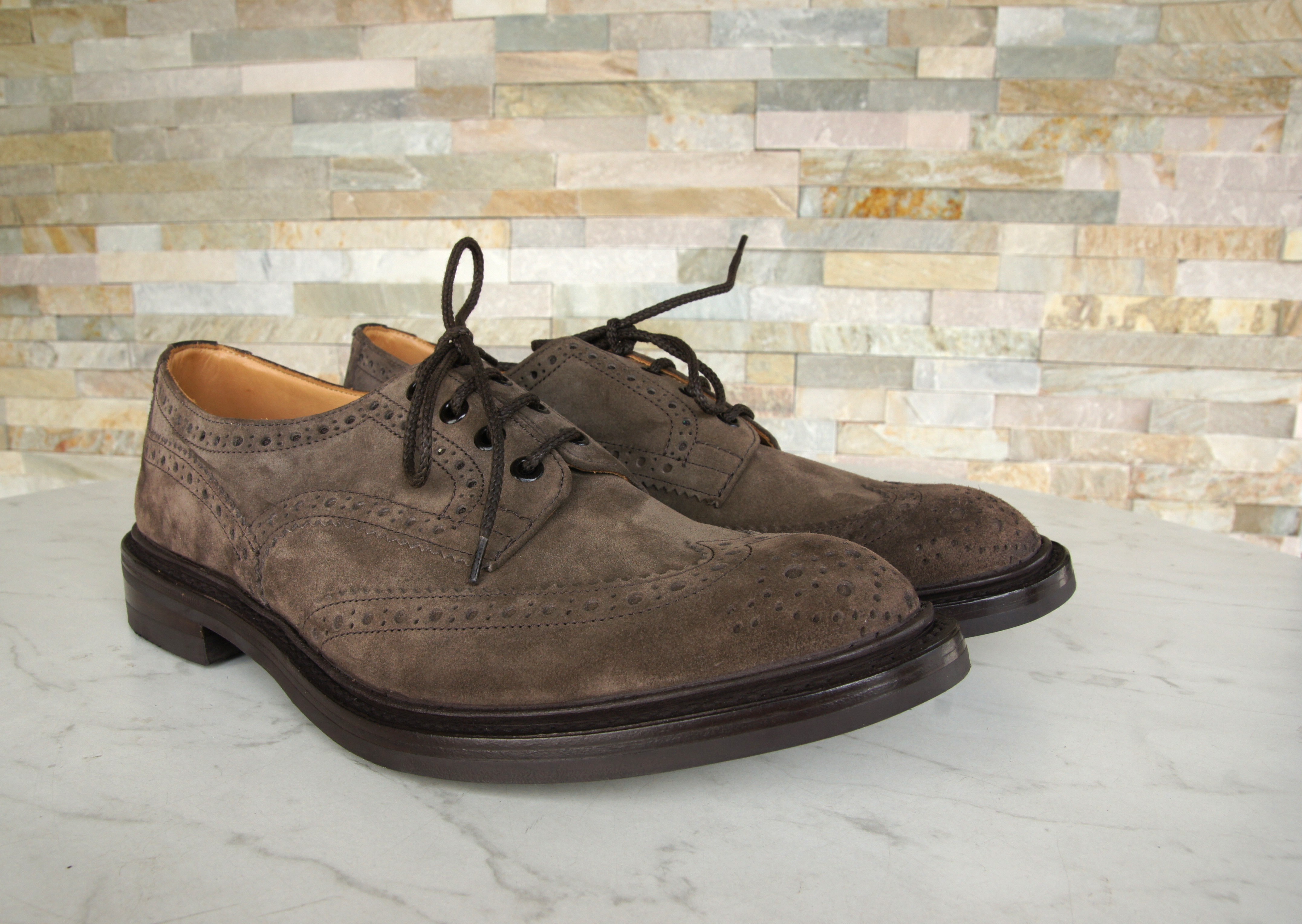 Tricker's Schnürschuhe Halbschuhe Budapester Bourton braun