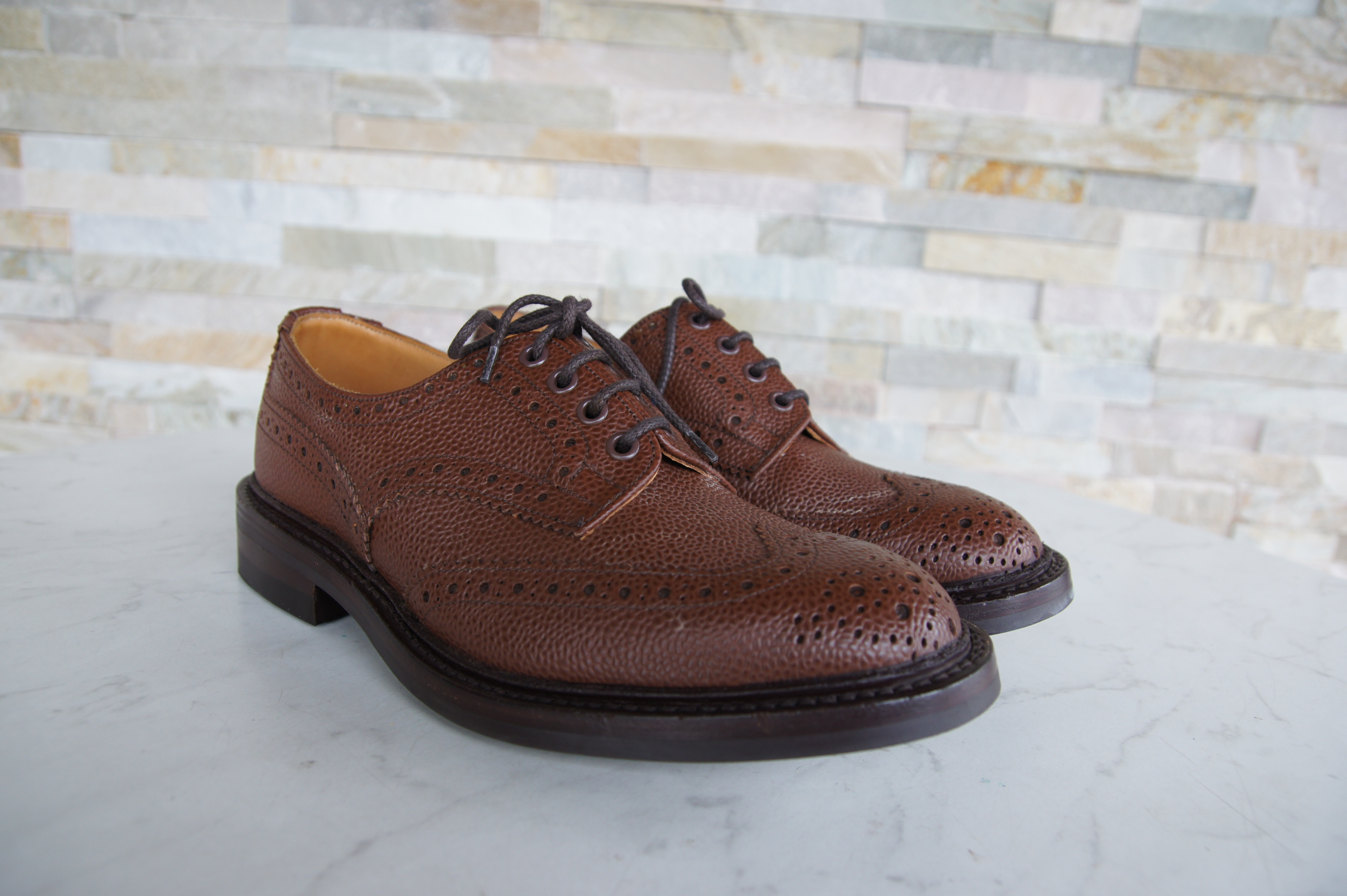 Tricker's Schnürschuhe Halbschuhe Budapester Bourton braun