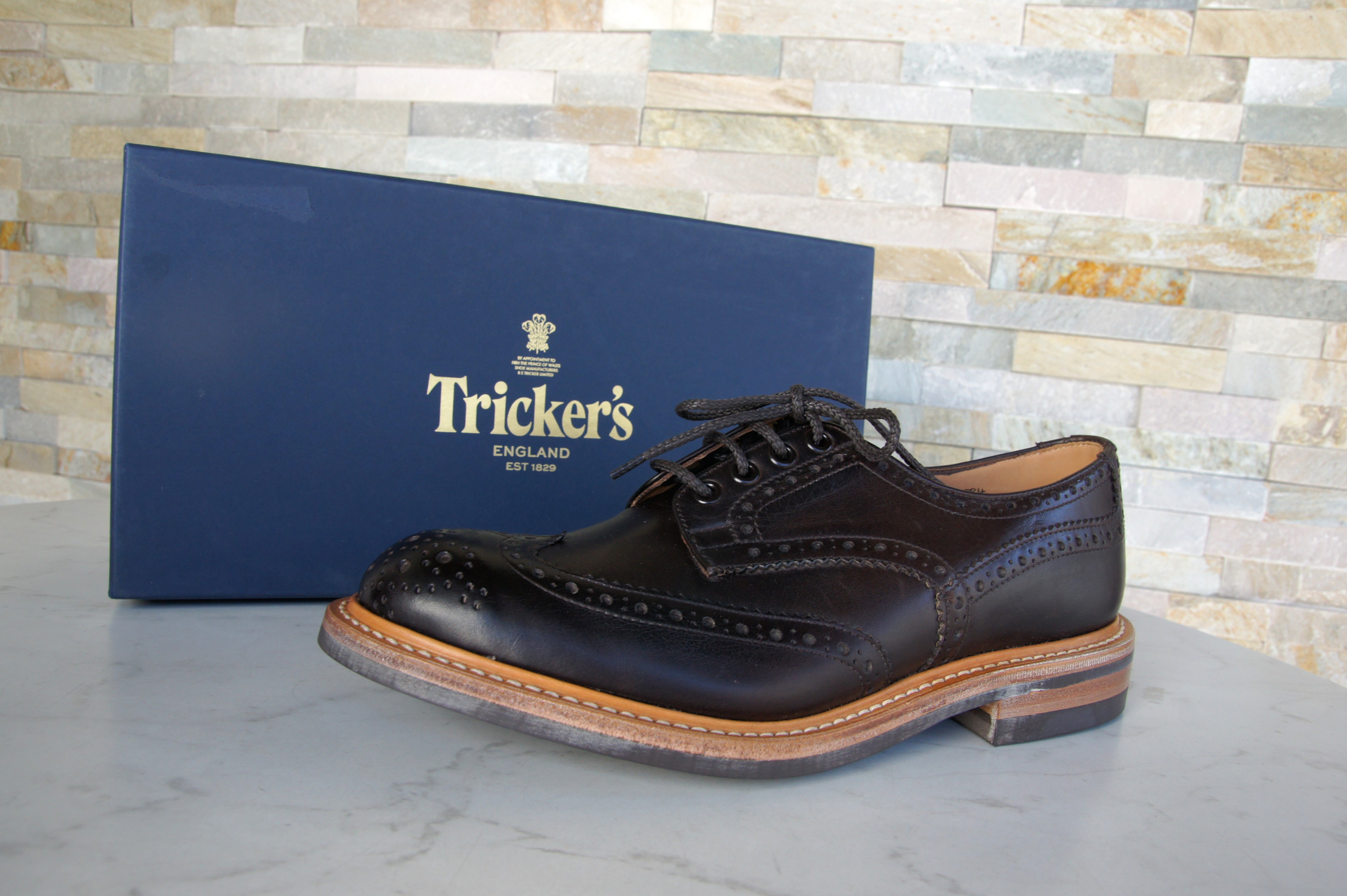 Tricker's Schnürschuhe Halbschuhe Budapester Bourton dunkelbraun