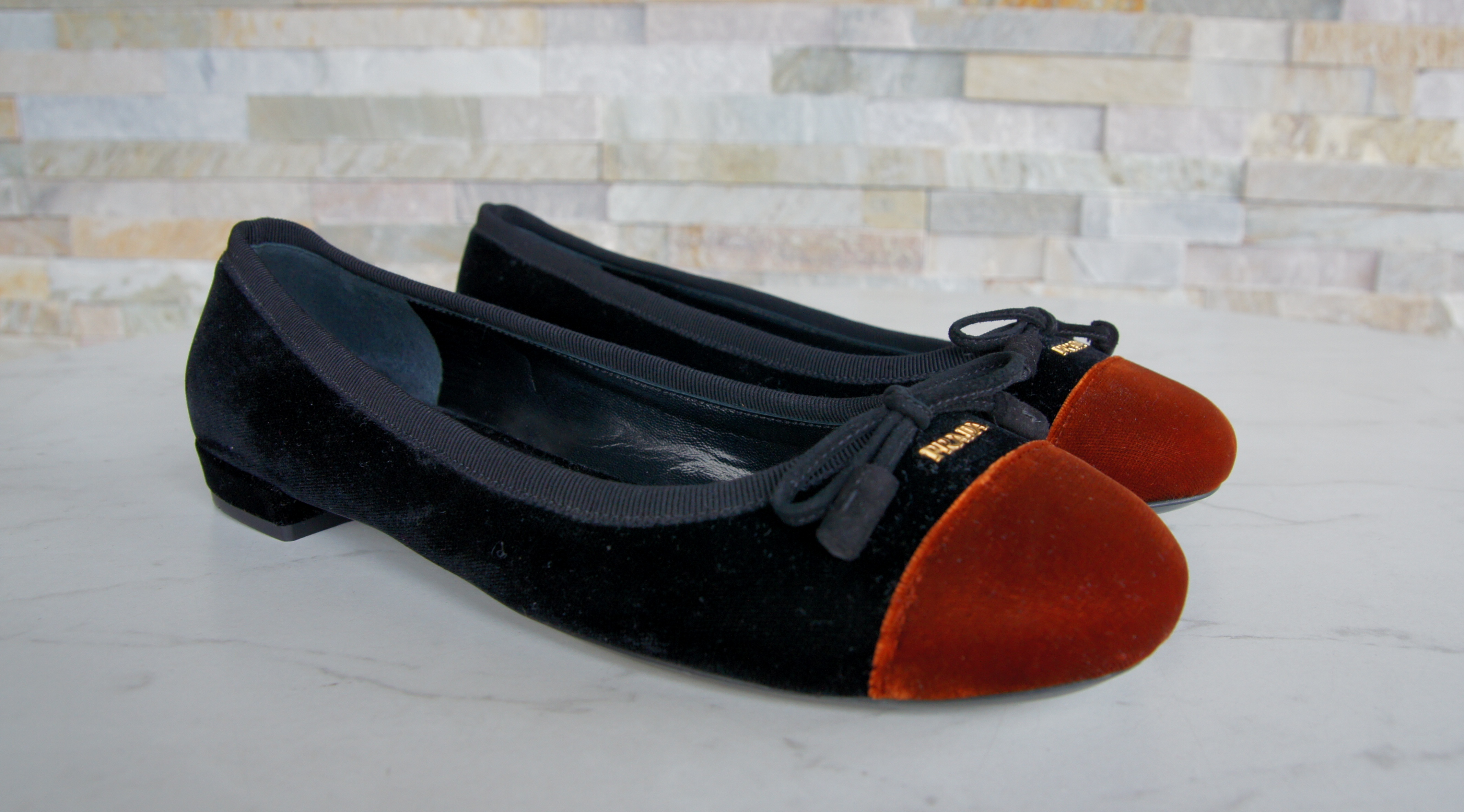 Prada Ballerinas  Slipper Samt  tabak